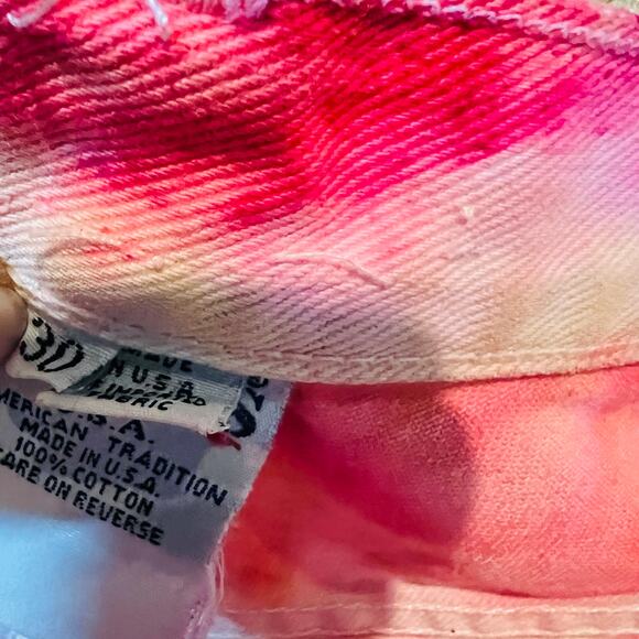 Vintage Guess Tie Dye Denim Shorts Jean Short Jorts Casual High Waist - 30 - Picture 6 of 8